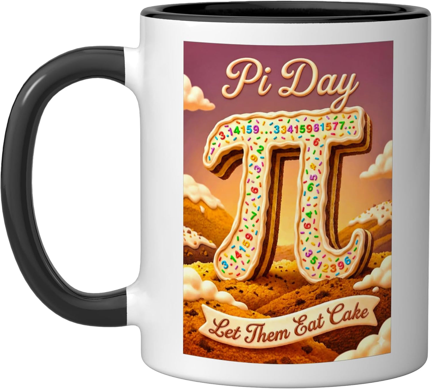 Taza Cerámica Pi Day Let Them Eat Cake Negro/Blanco