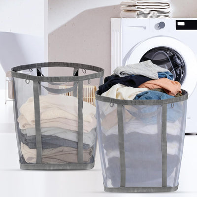 Paquete 2 Bolsas Malla con Asas Ganchos Cesta Plegable Lavanderia