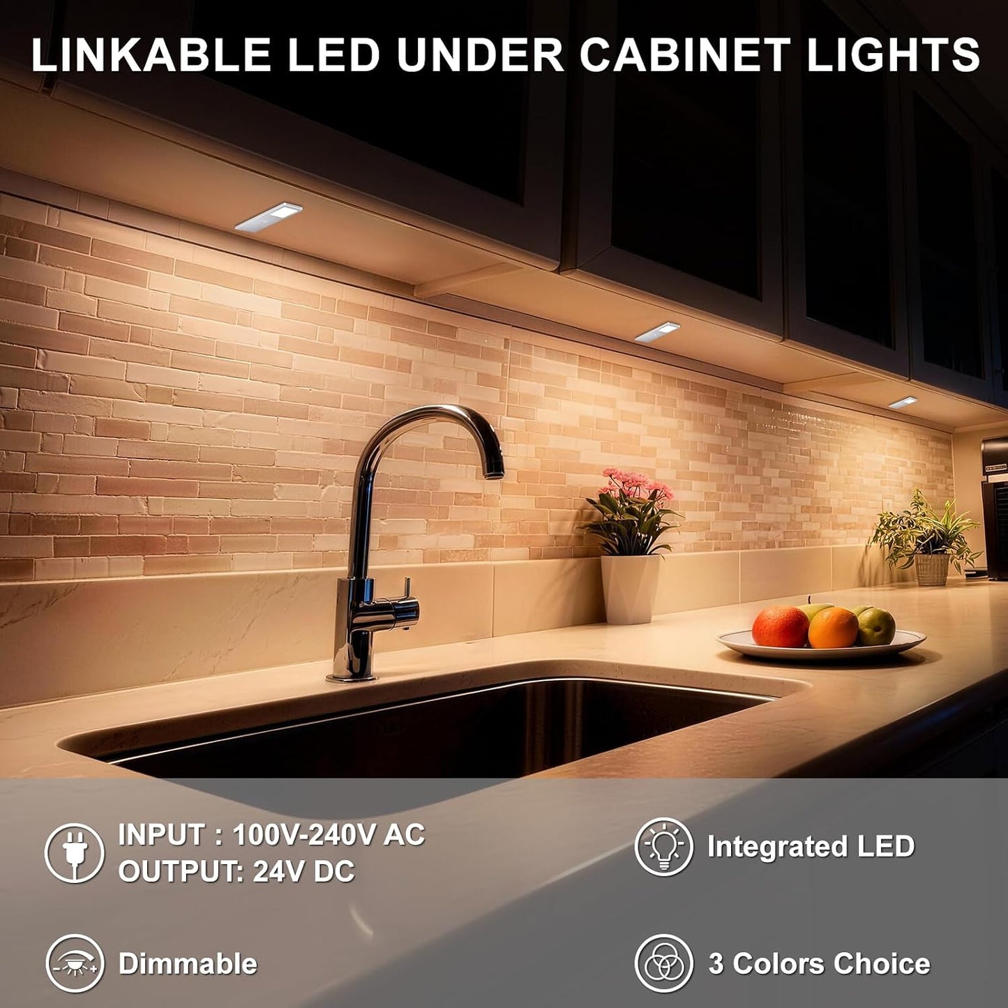 Luz LED para debajo de gabinete enchufable 15W 3000K-5000K