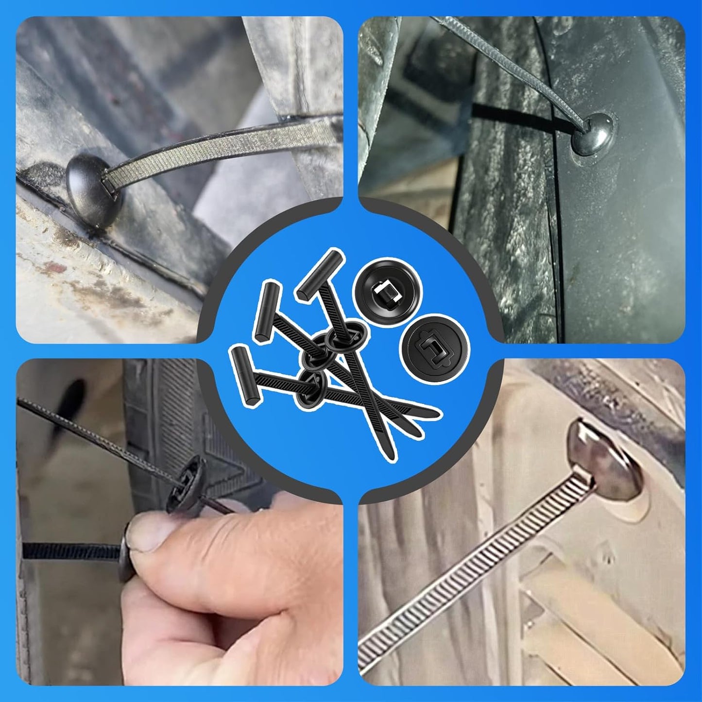 Hebillas Cables T Clips Parachoques Instalación Sin Herramientas
