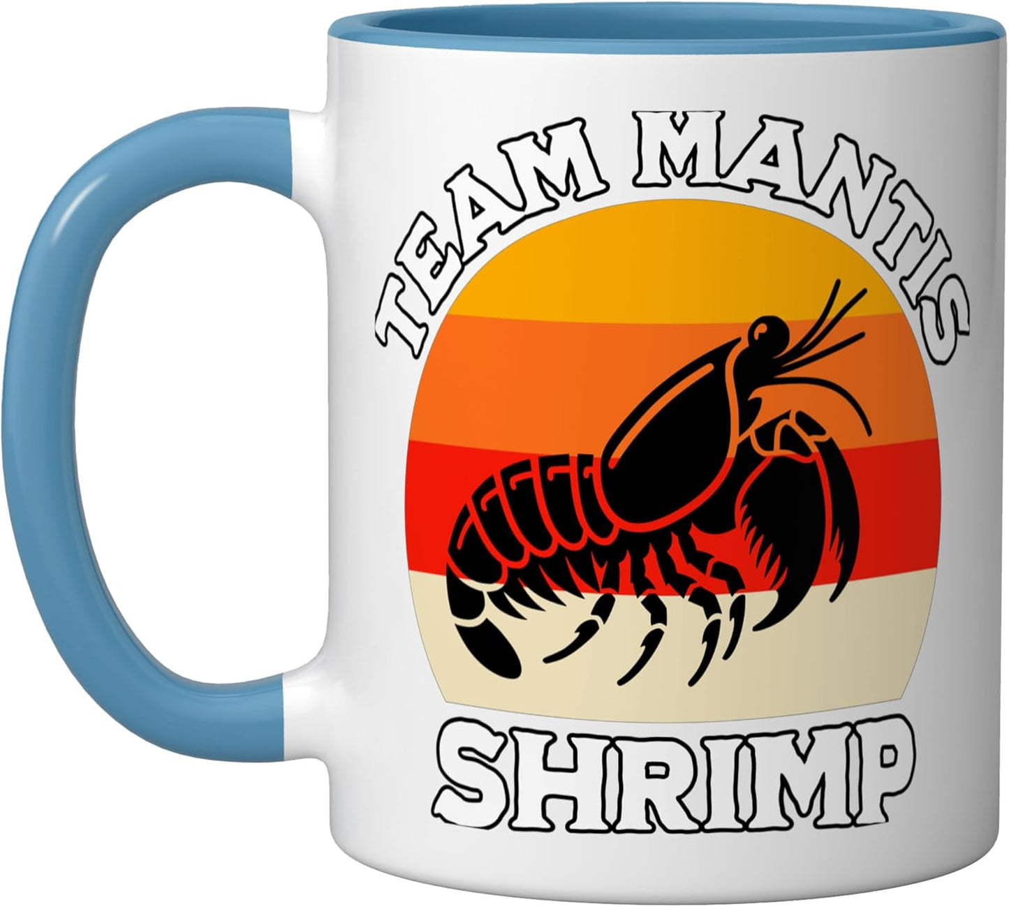 Taza Cerámica Shrimp Team Mantis Shrimp Azul Blanco