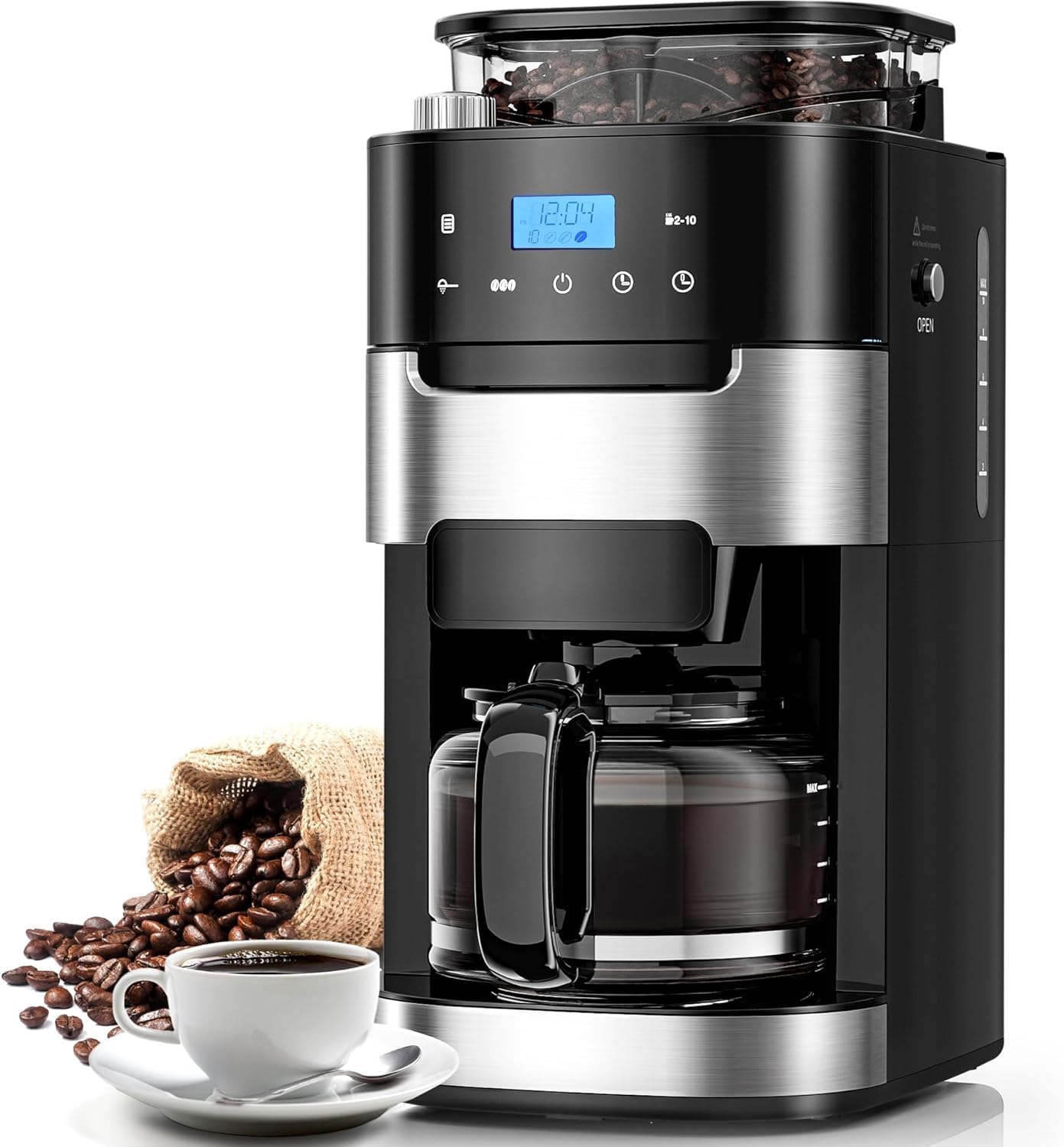 Cafetera goteo 10 tazas molinillo integrado programable