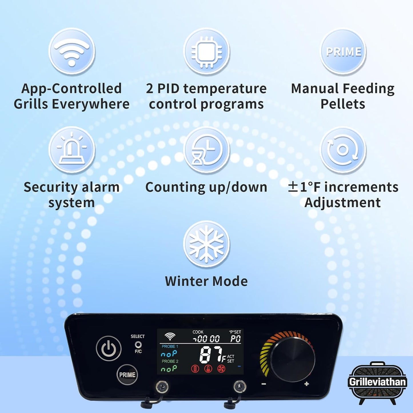 Controlador WiFi Pit Boss PID app modelos Lexington 540 negro