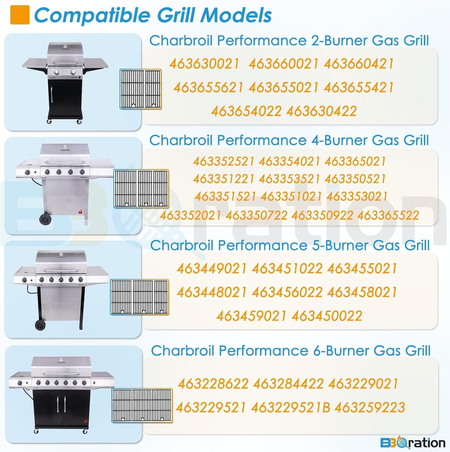 Piezas parrilla Charbroil G426-0004 rejilla y placa