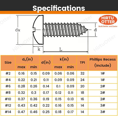 S autorroscantes 3/8 pulg 50uds cabeza acero inox 304