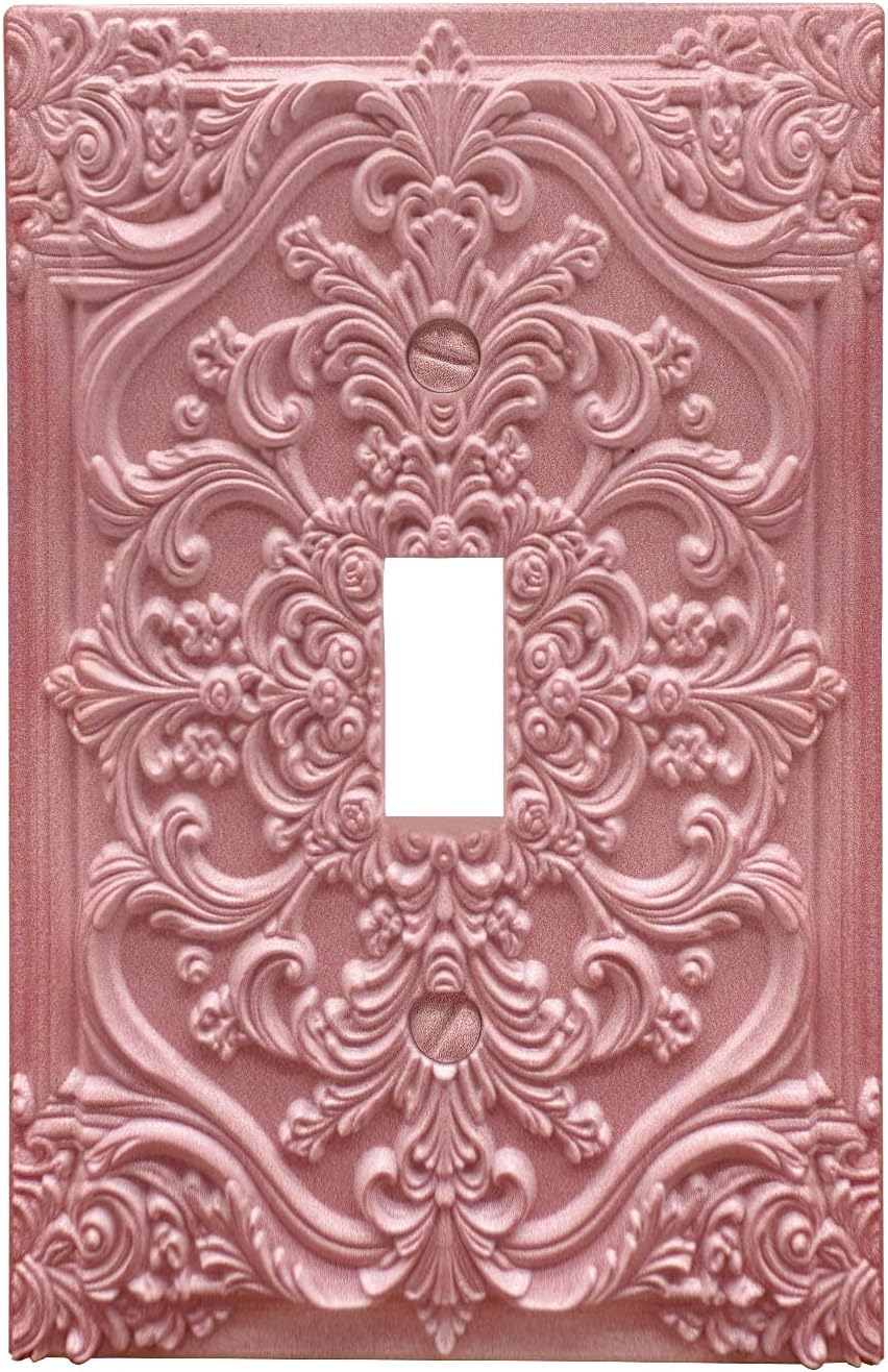 Cubiertas decorativas interruptor luz rosa 3D floral relieve