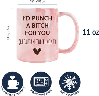 Taza de café Hogg con texto «I'd Punch A Bitch For You» de 11 oz