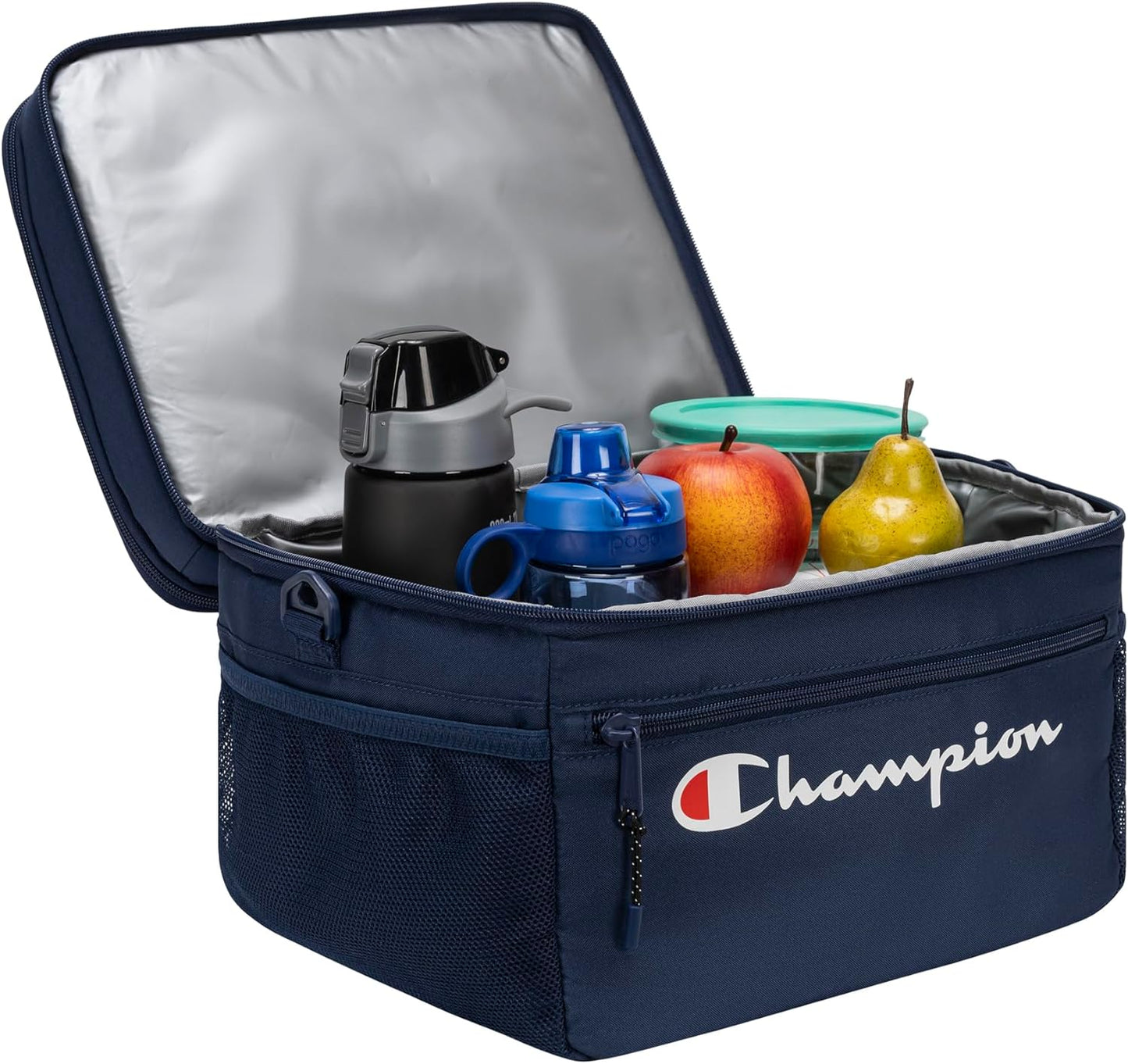 Bolsa mercado lona aislada con abrebotellas y bolsillo cremallera