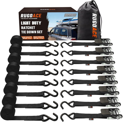 8 Correas Trinquete 1pulg x10ft Cap 300lb Res 900lb