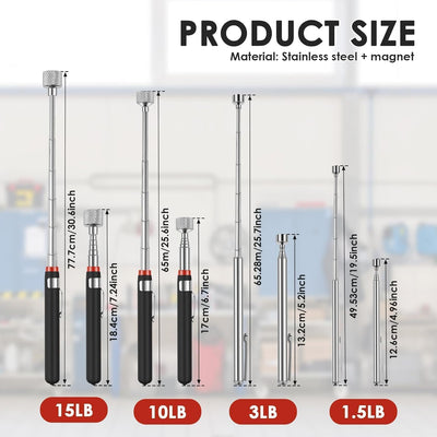 Set 16 herramientas magnéticas recogedor uñas acero inox