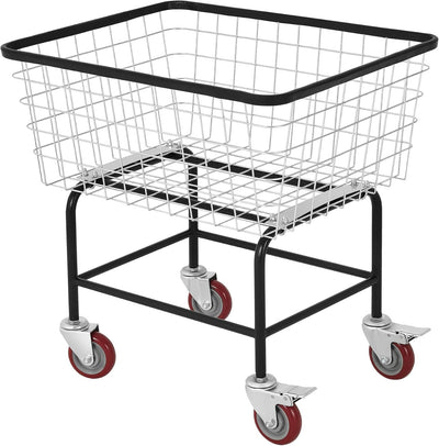 Carrito lavandería grande con ruedas 2 cargas acero galvanizado