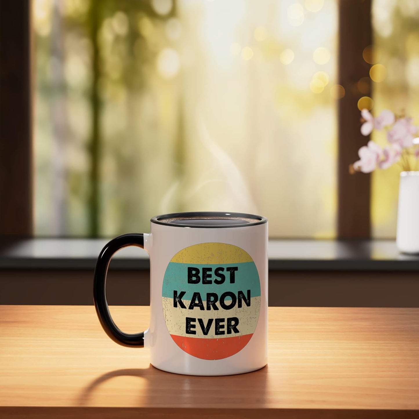 Taza Cerámica Color Negro Blanco