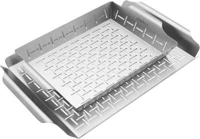 Set 2 Cestas Acero Inox para Parrilla Perforadas