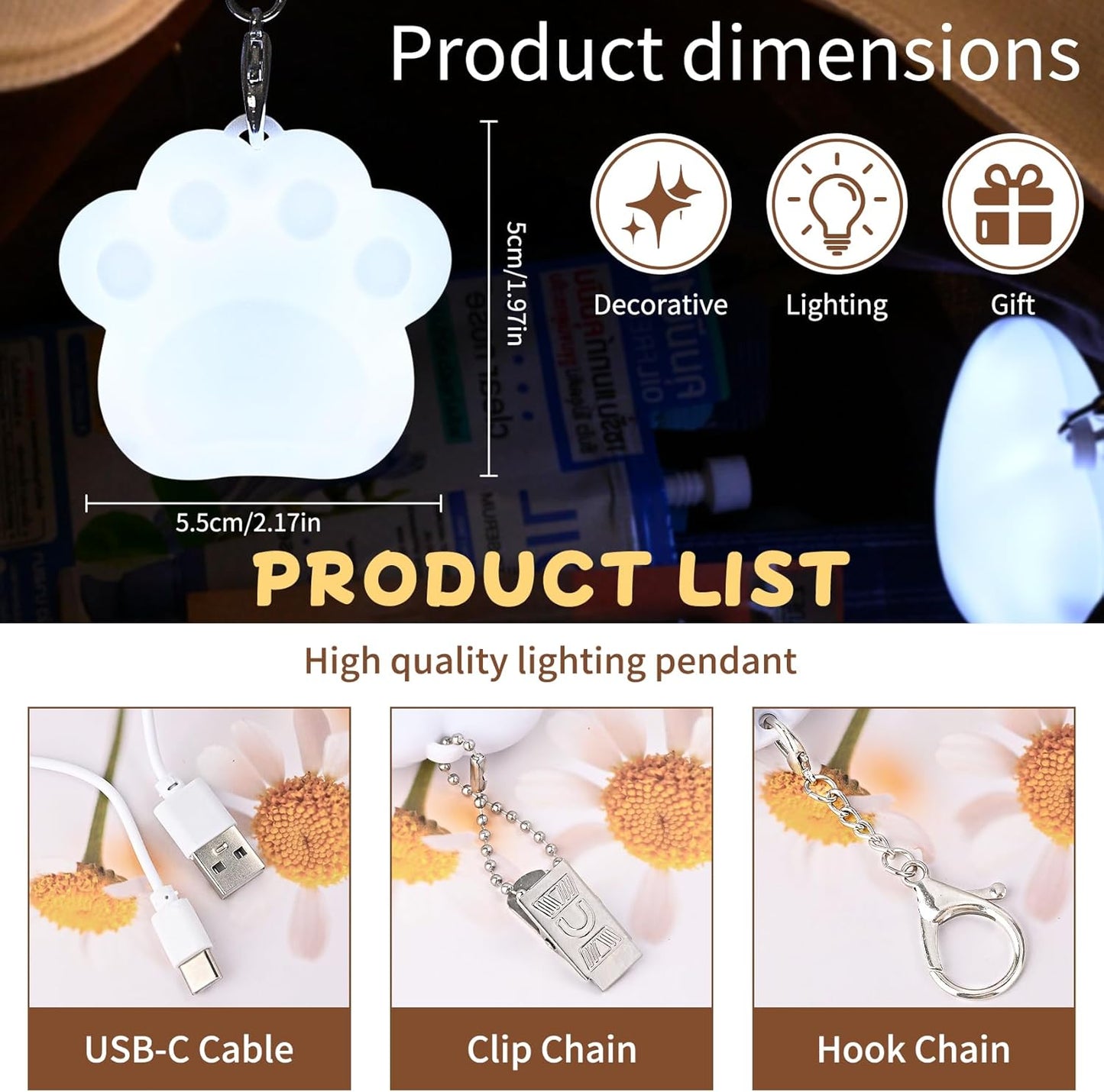 Lámpara gato sensor automático luz nocturna corazón regalo mujer