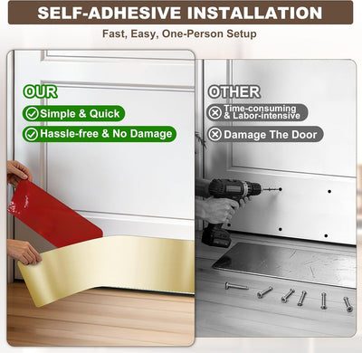 Placa autoadhesiva acero inox 8x34pulg para puerta