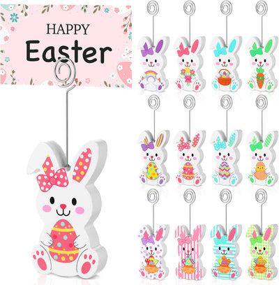 Soporte para tarjetas de Pascua Novabright colorido de madera