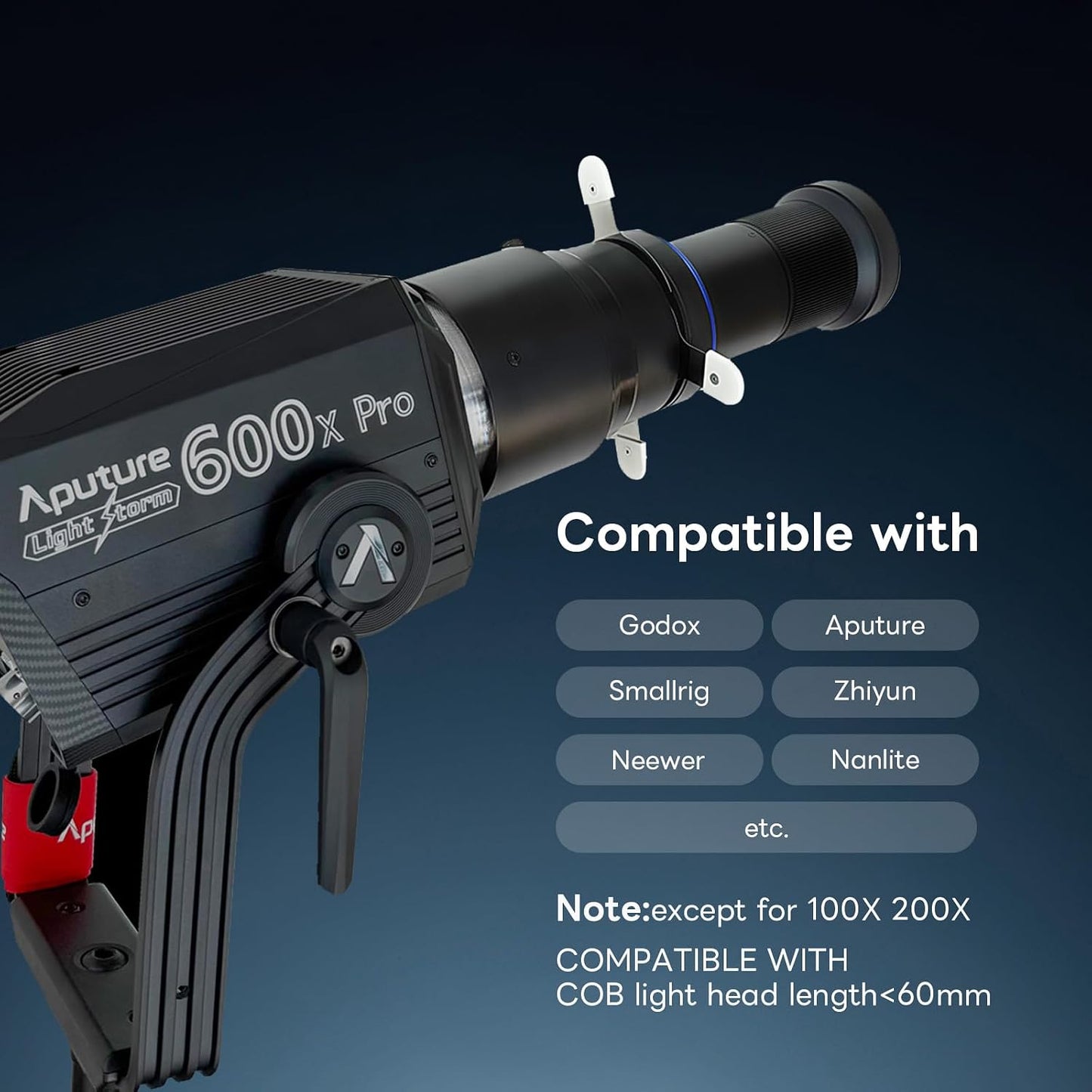 Accesorio iluminación estudio snoot compatible Aputure Storm 400X