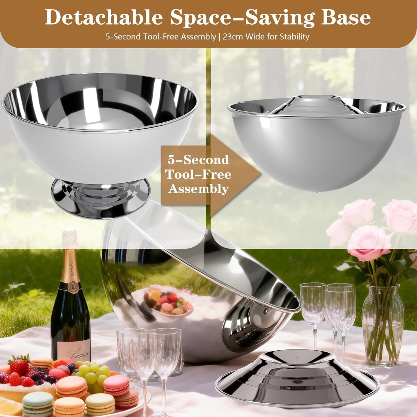 Set 2 Botellas de Champaña Acero Inox 12L con Cuchara de Hielo