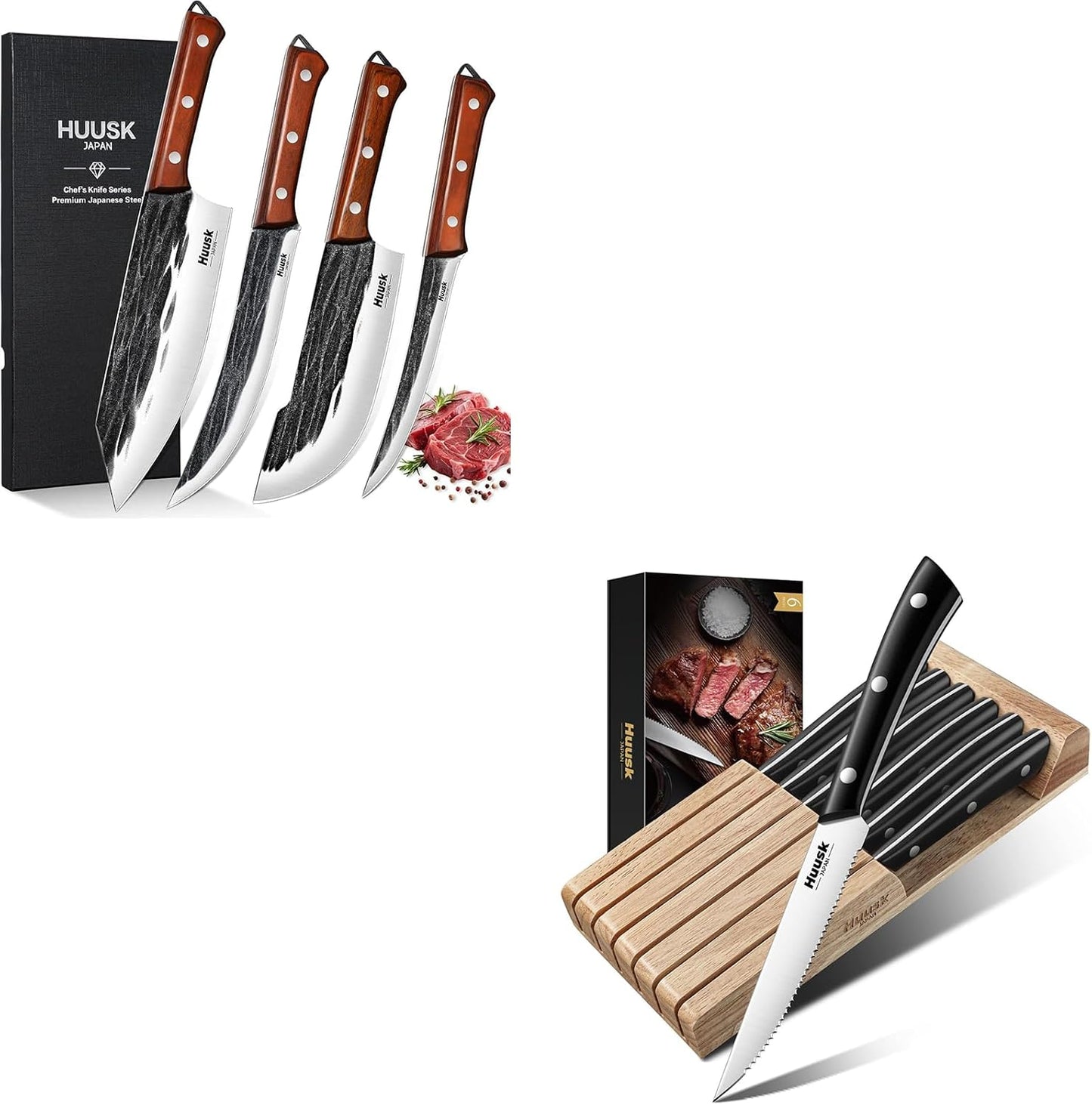 Set 6 Cuchillos Carne con Bloque de Acero Inox