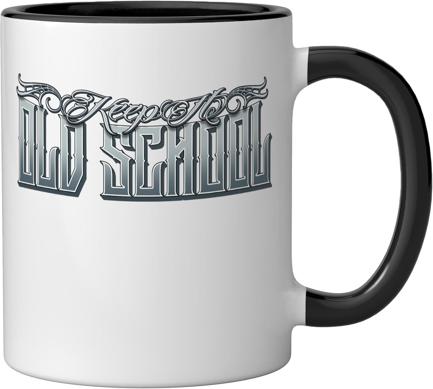 Taza Cerámica Estilo Chicano Tatuaje Negro/Blanco