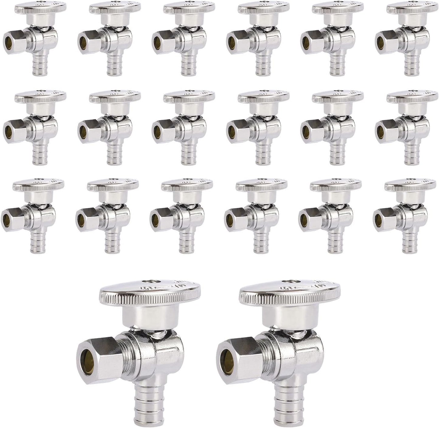 Válvula PEX de 1/2x3/8 pulg latón paquete 20