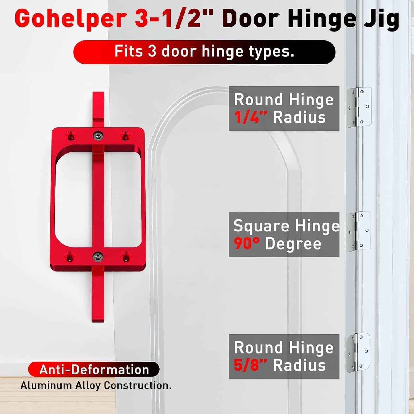 Plantilla bisagra puerta 3.5pulg aluminio para enrutador