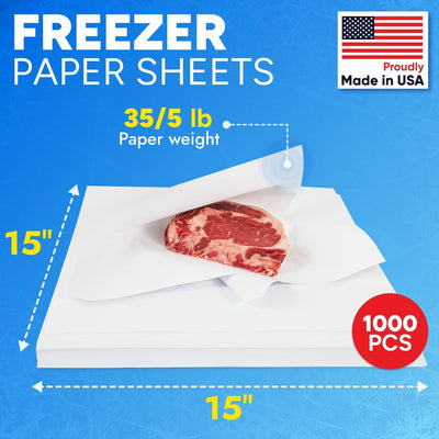 1000 Hojas Papel Congelador 15x15pulg Poliéster Resistente Humedad