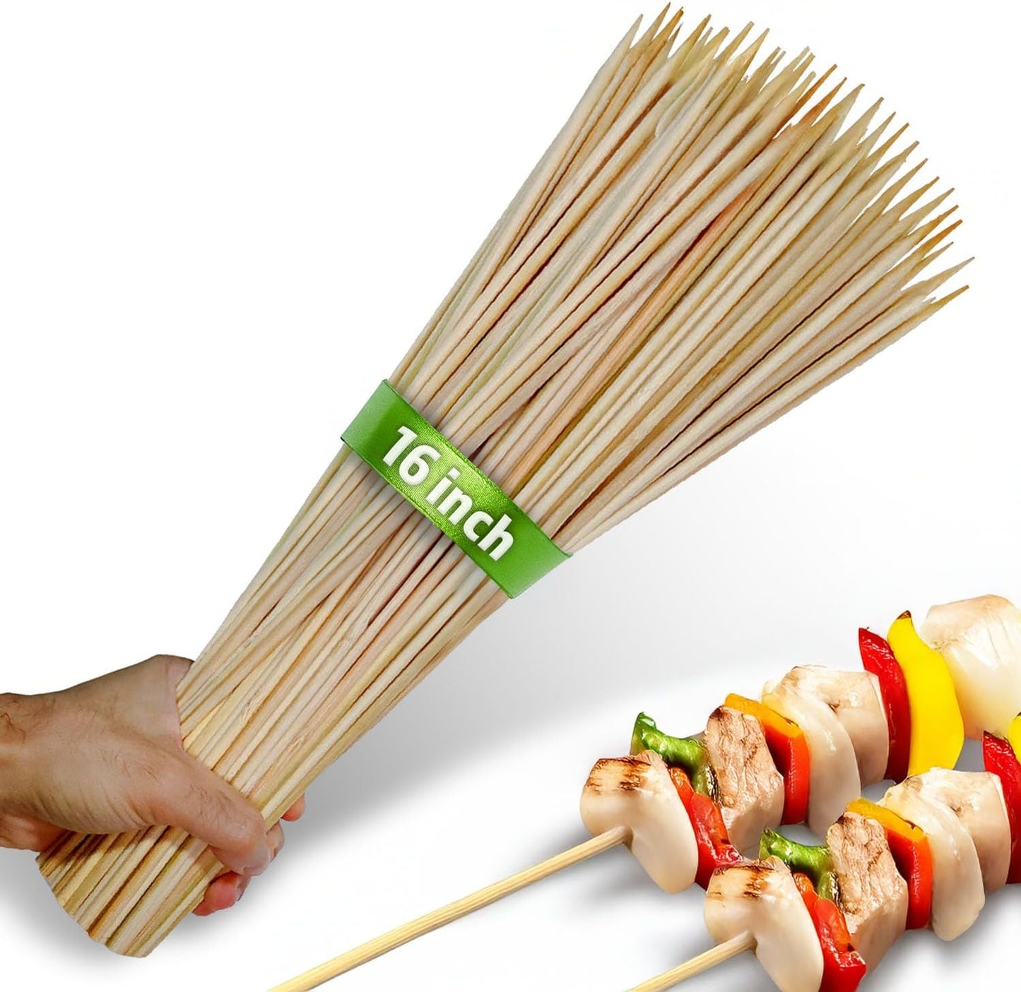 100 Palitos Bambú 16pulg Asar Barbacoa Manualidades