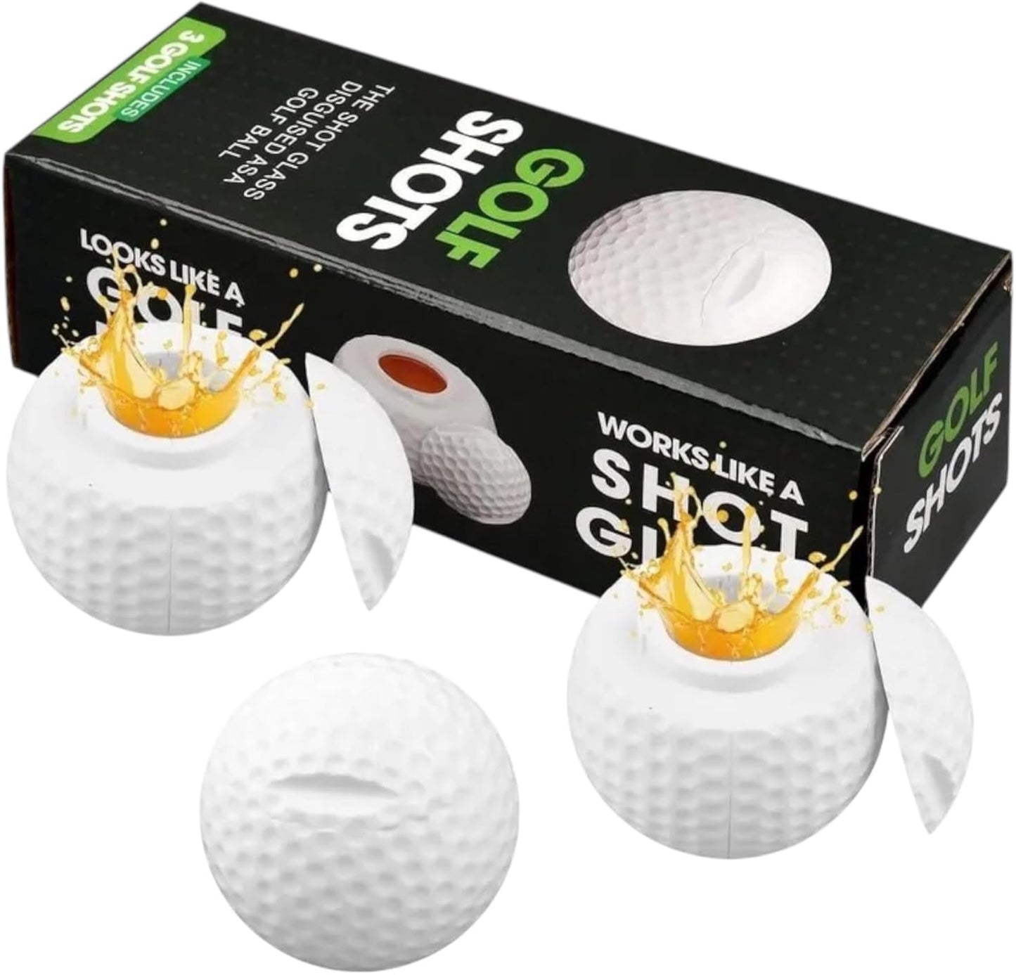 Vasos de chupito de pelota de golf con tapa (paquete de 3)