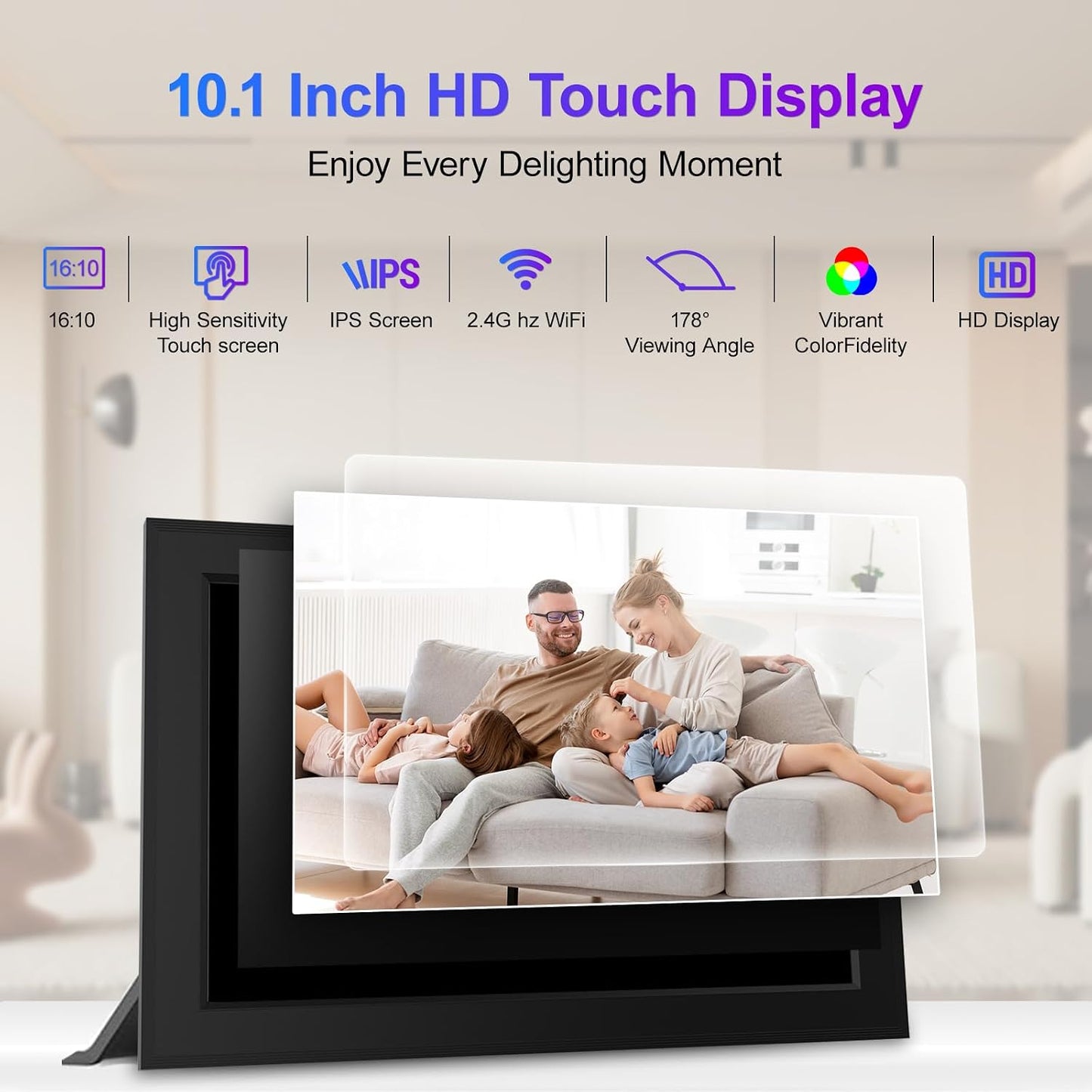 Marco foto digital 10.1pulg wifi tactil HD 32GB rotacion automatica