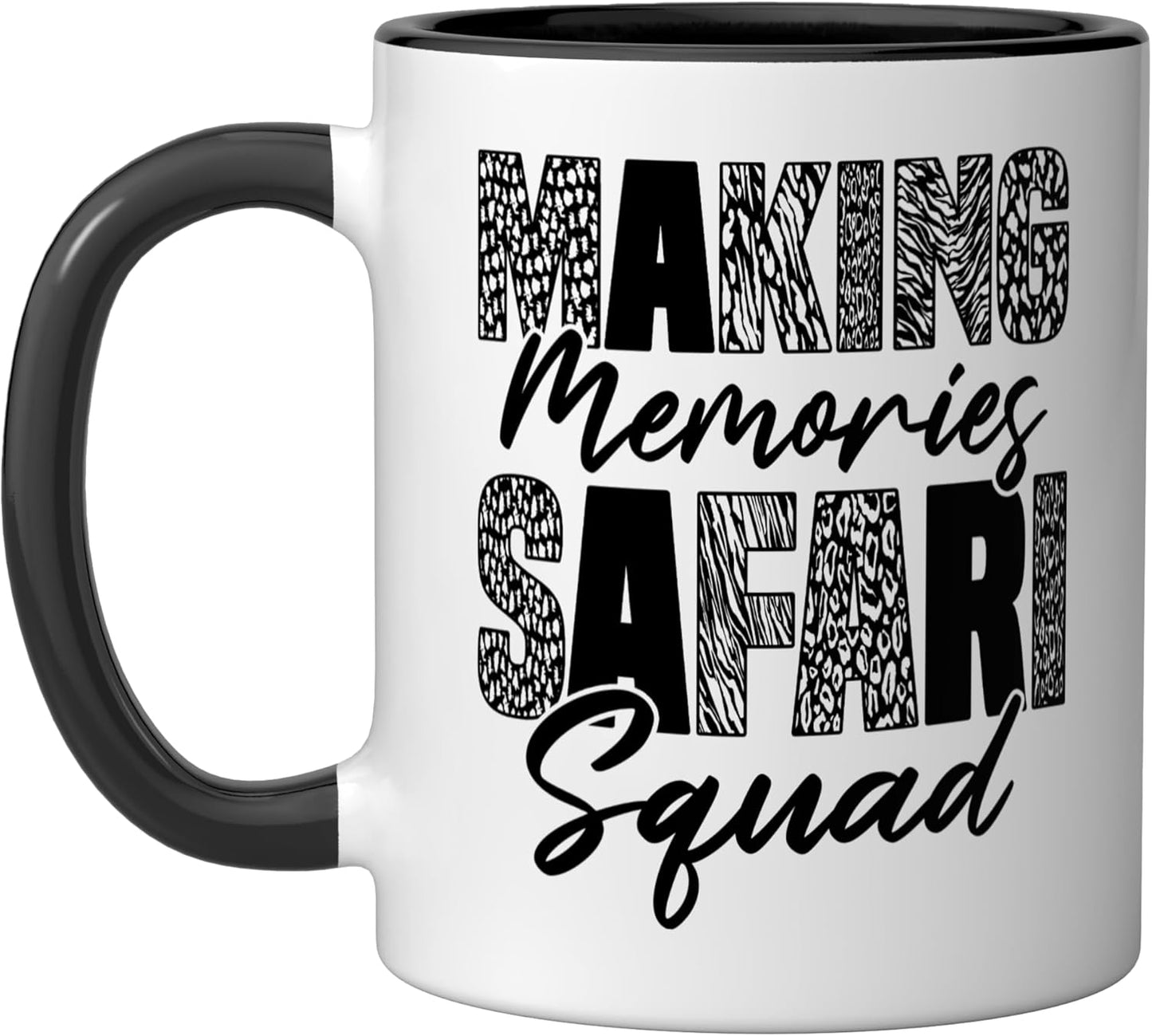 Taza cerámica Funny African Safari Squad Negro/Blanco