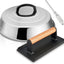 Cúpula queso 12pulg y prensa hierro fundido 8x4pulg acero inox