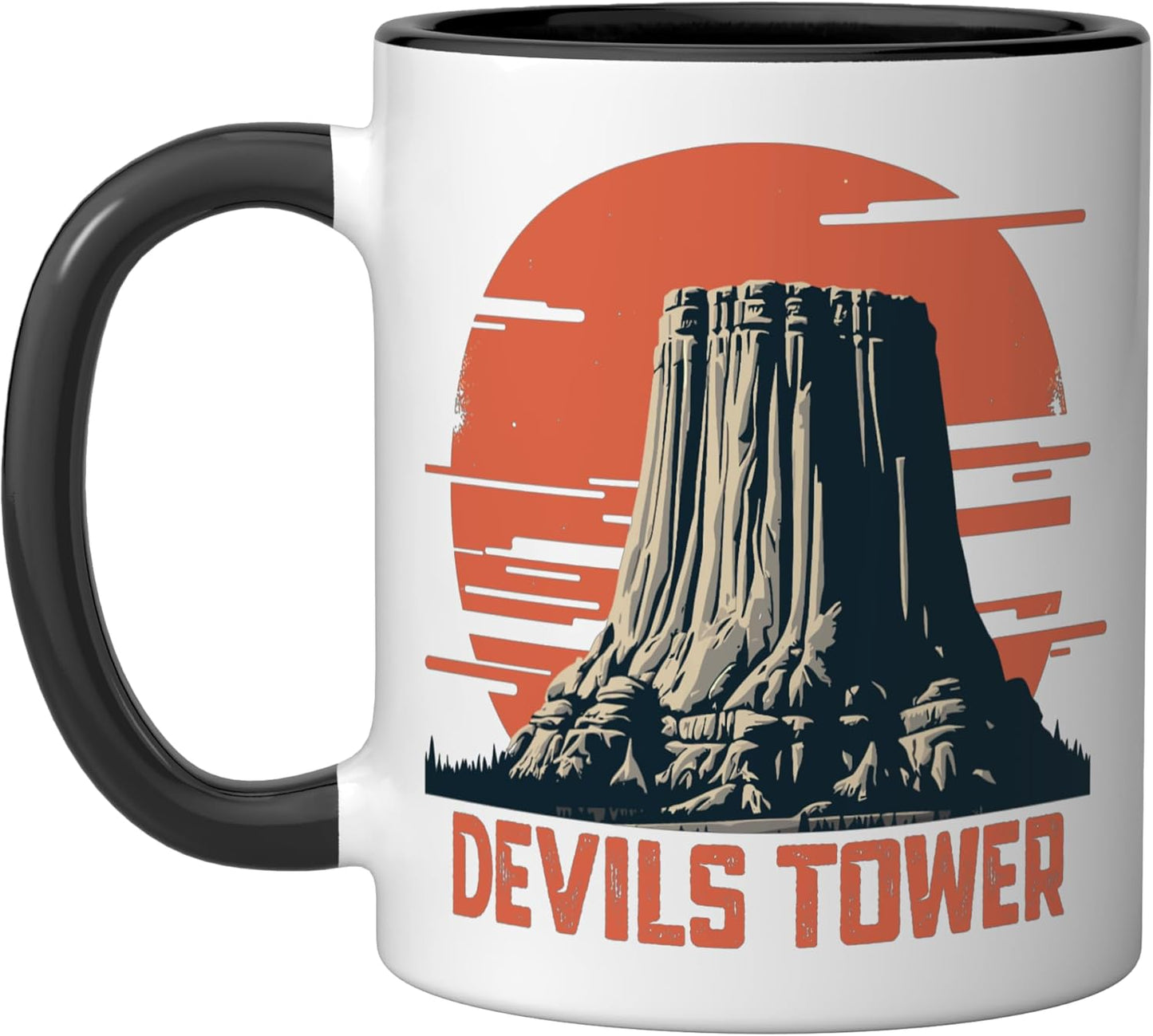 Taza Cerámica Devil's Tower Wyoming Negro/Blanco