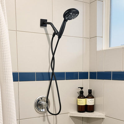 Brazo ducha metal 6pulg brida pared fijo y de mano