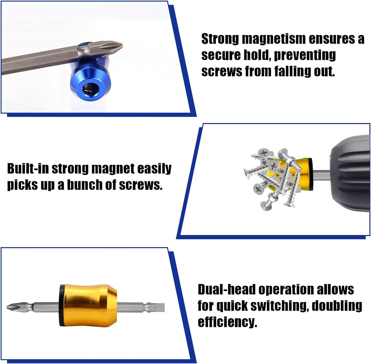 5 Anillos Magnéticos Antiderrap con 4 Destornilladores