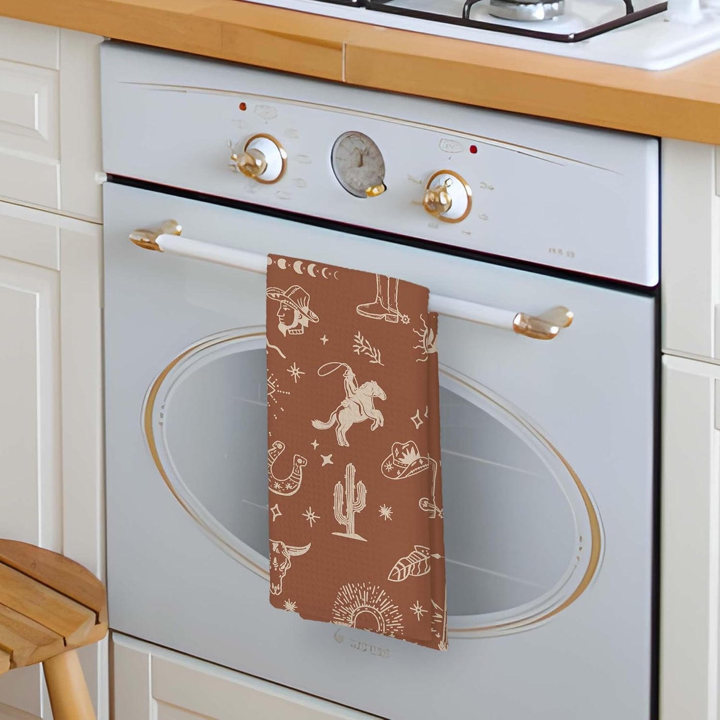 Toallas de cocina boho occidental retro country Southwest cactus 16x24