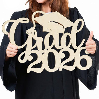 Letrero madera graduación 2026 para fotos y pintar