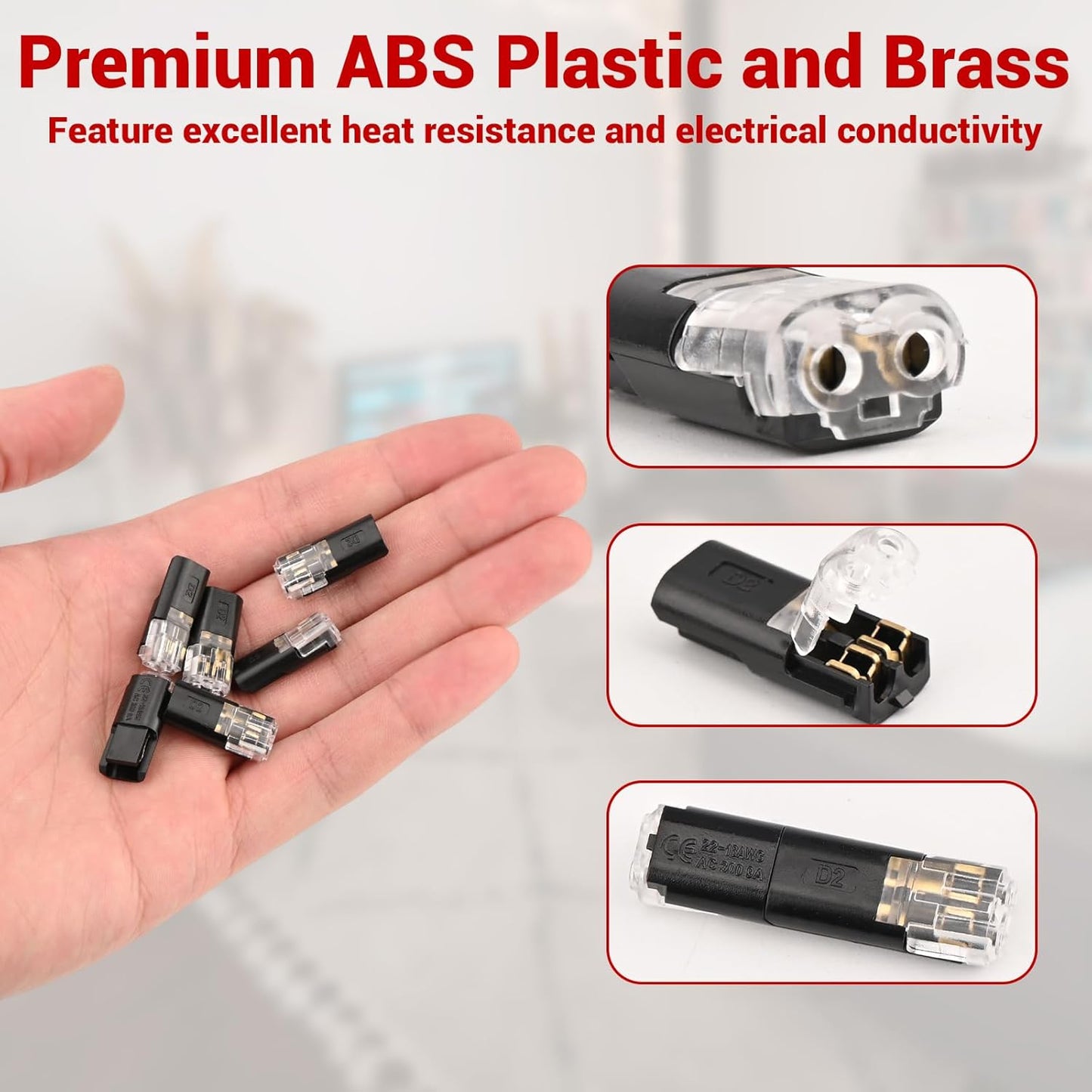 40 Pzas Conector Doble Bajo Voltaje 2 Pines