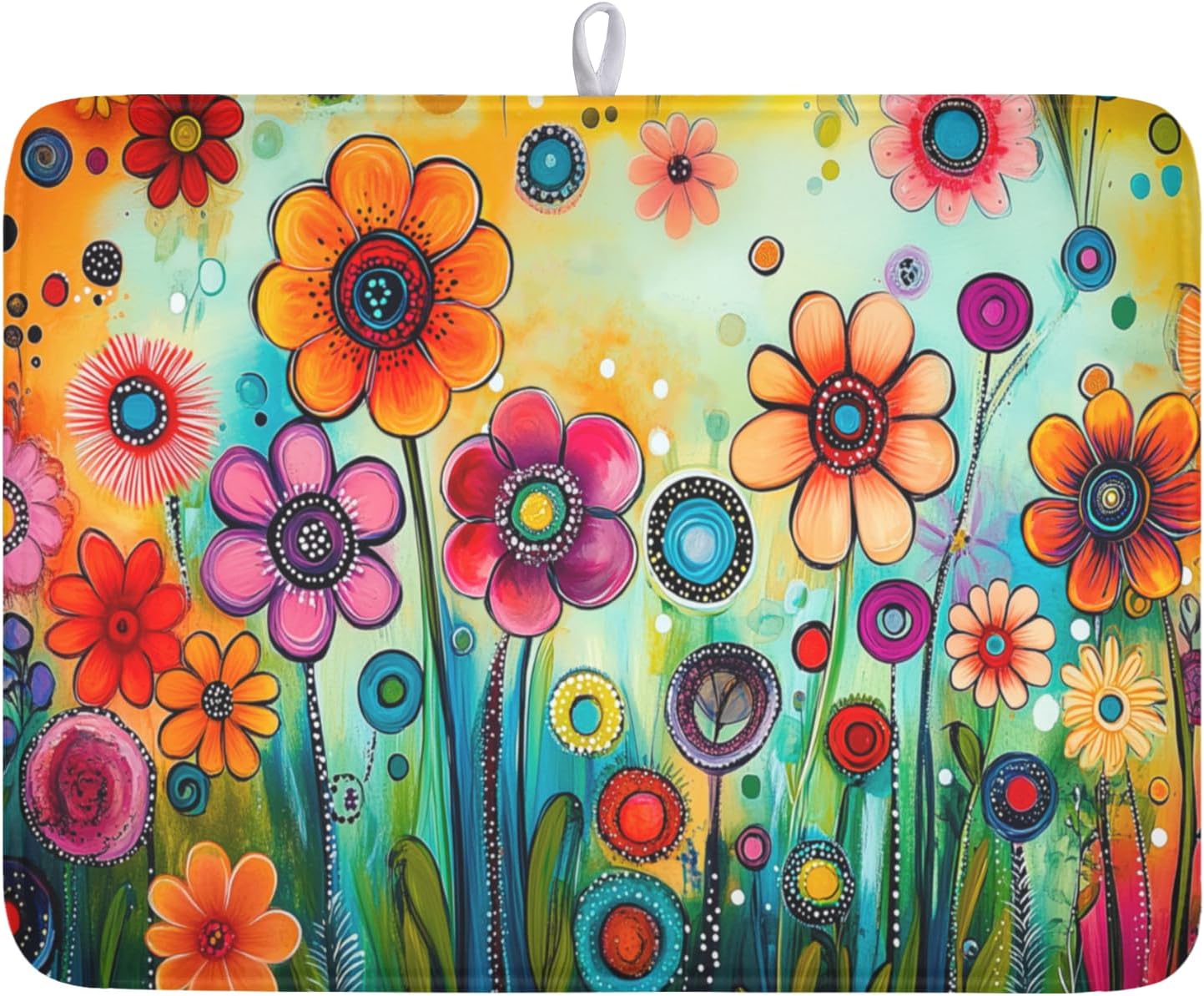 Mopa de secado para cocina con flores coloridas extra grande