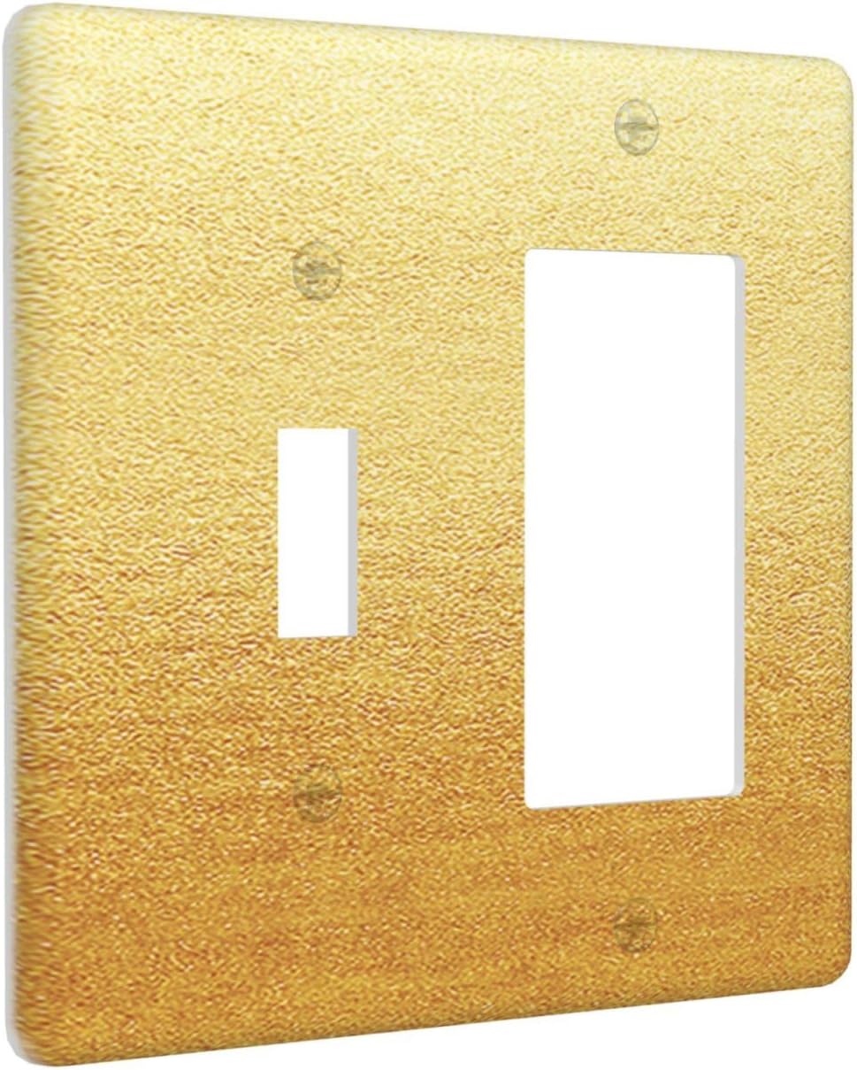 Placa cubierta interruptor dorada 2 bandas decorativa