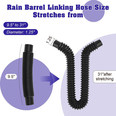 Kit desviador manguera barril lluvia 1.25pulg enlaza 2 barriles