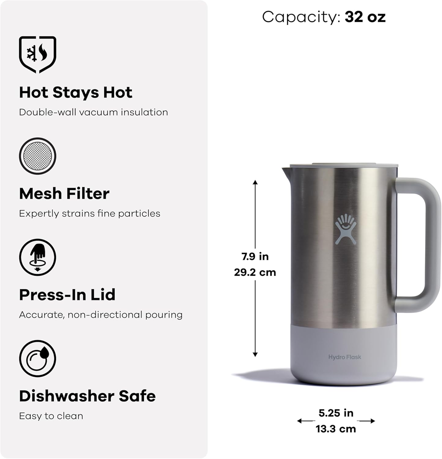 Cafetera Acero Inox Aislada para Campamento Gris Pizarra