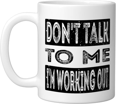Taza de cerámica para gimnasio modo dedicado fitness blanco