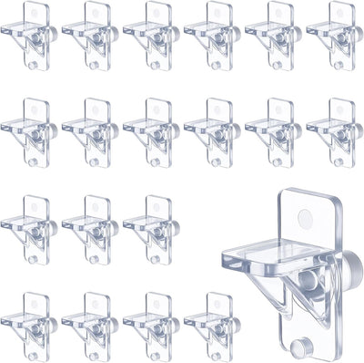 20 Clavijas Plástico Soporte Estante 1/4pulg Clips Transparentes