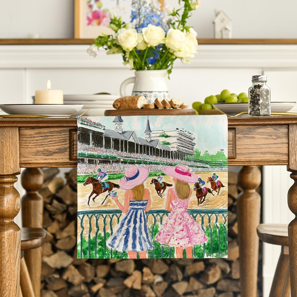 Camino mesa carreras caballos decoración hogar 13x72pulg