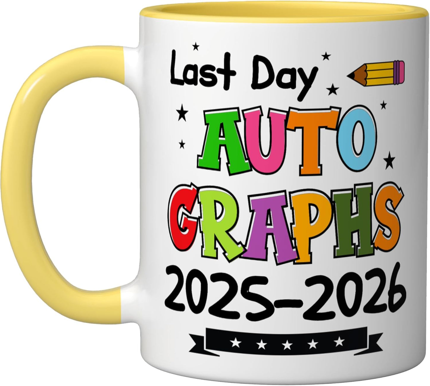 Taza Cerámica Año Escolar Final 2026 Amarillo/Blanco