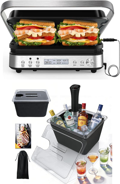 Prensa Panini 5pulg con Contenedor y Cocina al Vacío