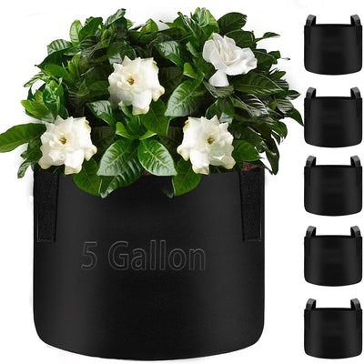 6 Pzas Bolsas Cultivo 5gal Tela No Tejida 10.58oz con Asas