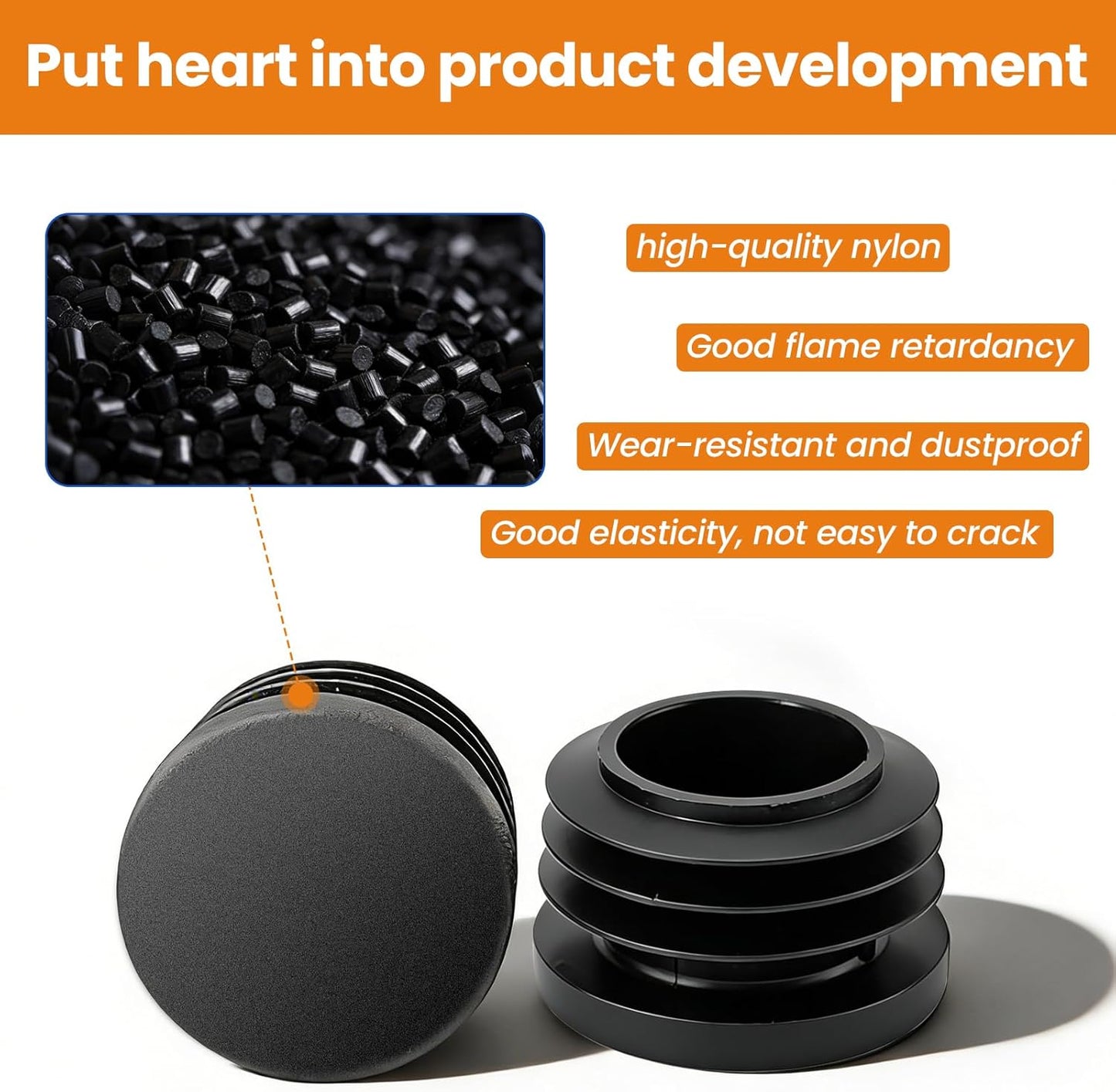 Pack 12 Tapones Plástico Negro 1pulg Tubo Muebles