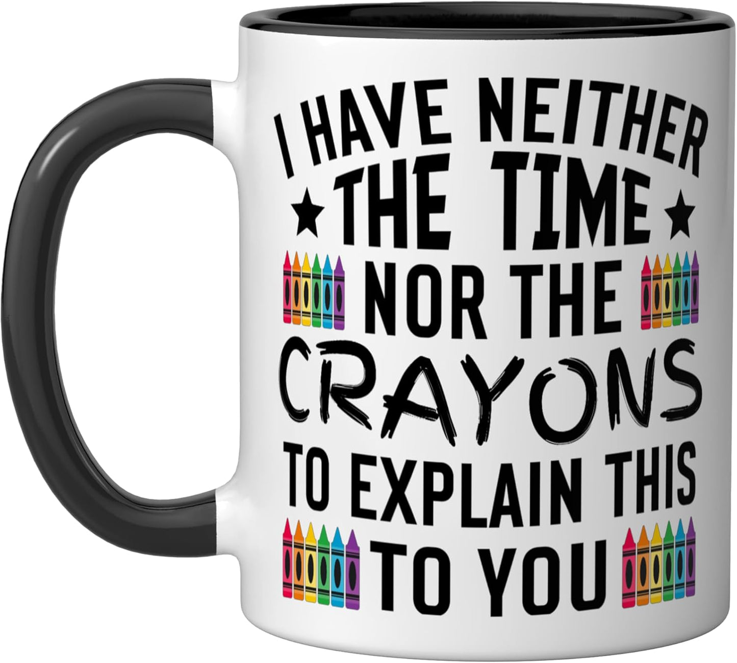 Taza de cerámica negra/blanca sin explicaciones